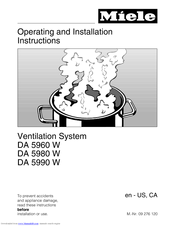 Miele DA 5980 W Operating And Installation Instructions