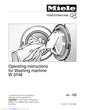 Miele W 3724 Platinum Operating Instructions Manual