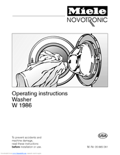 Miele W 1986  WASHING MACHINE - OPERATING Operating Instructions Manual