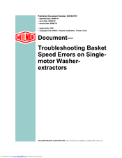 Milnor BICWUT01 Troubleshooting Manual