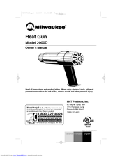 Milwaukee 2000D Owner's Manual