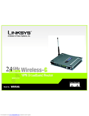 Linksys WRV54G - Wireless-G VPN Broadband Router Wireless User Manual