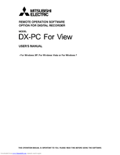 Mitsubishi Electric DX-PC for View User Manual