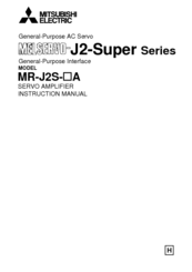 Mitsubishi Electric MELSERVO MR-J2S- A Instruction Manual
