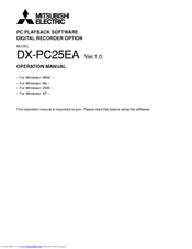 Mitsubishi Electric DX-PC25EA Operation Manual