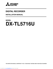 Mitsubishi Electric DX-TL5716U Installation Manual