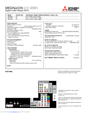 Mitsubishi Electric MEDALLION WS-73615 Specifications