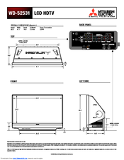 Mitsubishi WD-52531 Overall Dimensions