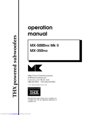 MK Sound MX-350THX Operation Manual
