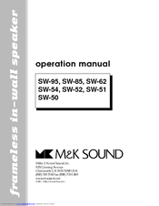 MK Sound SW-95 Operation Manual