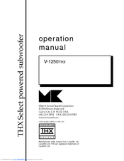 MK Sound V-1250THX Operation Manual