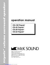 MK Sound Tripole CS-22 Operation Manual