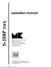 MK Sound S-150P THX Operation Manual