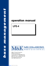 MK Sound LFE-4 Operation Manual