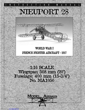 Model Airways Nieuport 28 MA1050 Instruction Manual