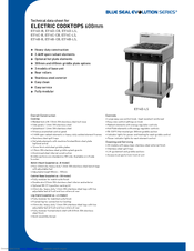 Moffat Blue Seal Evolution Series E514B-LS Technical Data Sheet