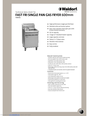 Moffat Waldorf FN8130G Technical Data Sheet