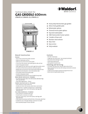 Moffat Waldorf GP8600G-CB Technical Data Sheet