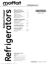 Moffat PFSS6SKXSS Owner's Manual And Installation Instructions