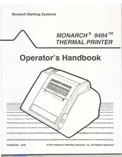 Monarch 9494 Operator's Handbook Manual