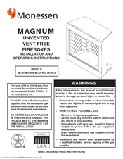 Monessen Hearth Magnum Unvented Vent-Free Fireboxes MCUF36D Installation And Operating Instructions Manual