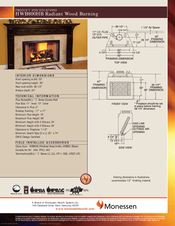 Monessen Hearth Radiant Wood Burning HWB800HB Product Specifications