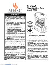 Monessen Hearth Stratford SS38PV Installation And Operating Instructions Manual