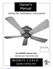 Monte Carlo Fan Company 5DOR52 Series Owner's Manual
