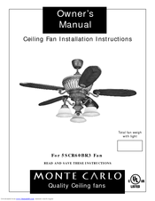 Monte Carlo Fan Company 5SCR60BR3 Owner's Manual