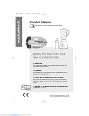 Morphy Richards Cocktail blender Owner's Manual