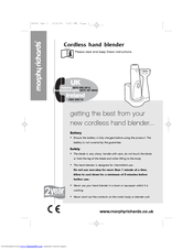 Morphy Richards Cordless hand blender Owner's Manual