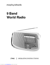 Morphy Richards Radio Operating Instructions Manual