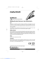 Morphy Richards SpillMaster Instructions Manual