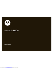 Motorola W370 User Manual