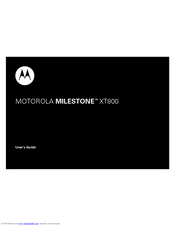 Motorola MILESTONE XT800 User Manual