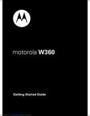 Motorola W360 Getting Started Manual