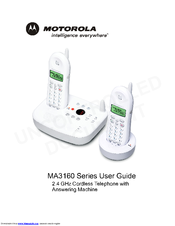 Motorola ANALOG CORDLESS PHONE SYSTEM-MA3163 User Manual