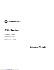 Motorola E34 DIGITAL CORDLESS PHONE-MD4260 User Manual