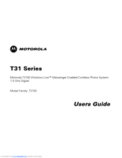 Motorola T31 WINDOWS LIVE-MESSENGER ENABLED CORDLESS PHONE-T3151 User Manual
