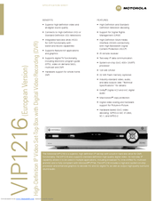 Motorola vip 1216 Specification Sheet