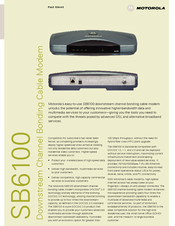 Motorola SB6100 Specifications