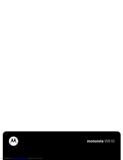 Motorola W510 User Manual