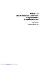 Motorola MVME172 Programmer's Reference Manual