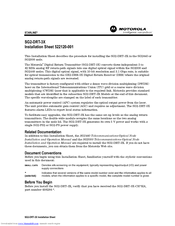 Motorola SG2-DRT-3X Installation Sheet