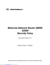 Motorola S2500 Security Manual