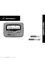 Motorola WORDline FLX WORDlineTM or WORDline FLXTM pager User Manual