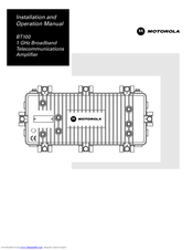 Motorola BT100 Installation And Operation Manual