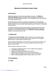 Motorola ComCenter User Manual