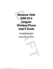 Motorola V600 GSM R3.6 User Manual