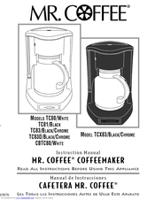 Mr. Coffee TC80, TC81, TC83, TC83D, CBTC80, TCX83 Instruction Manual